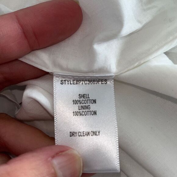 NWT Parker NY Mary One Shoulder Embroidered Navy and White Top Medium - Picture 4 of 4